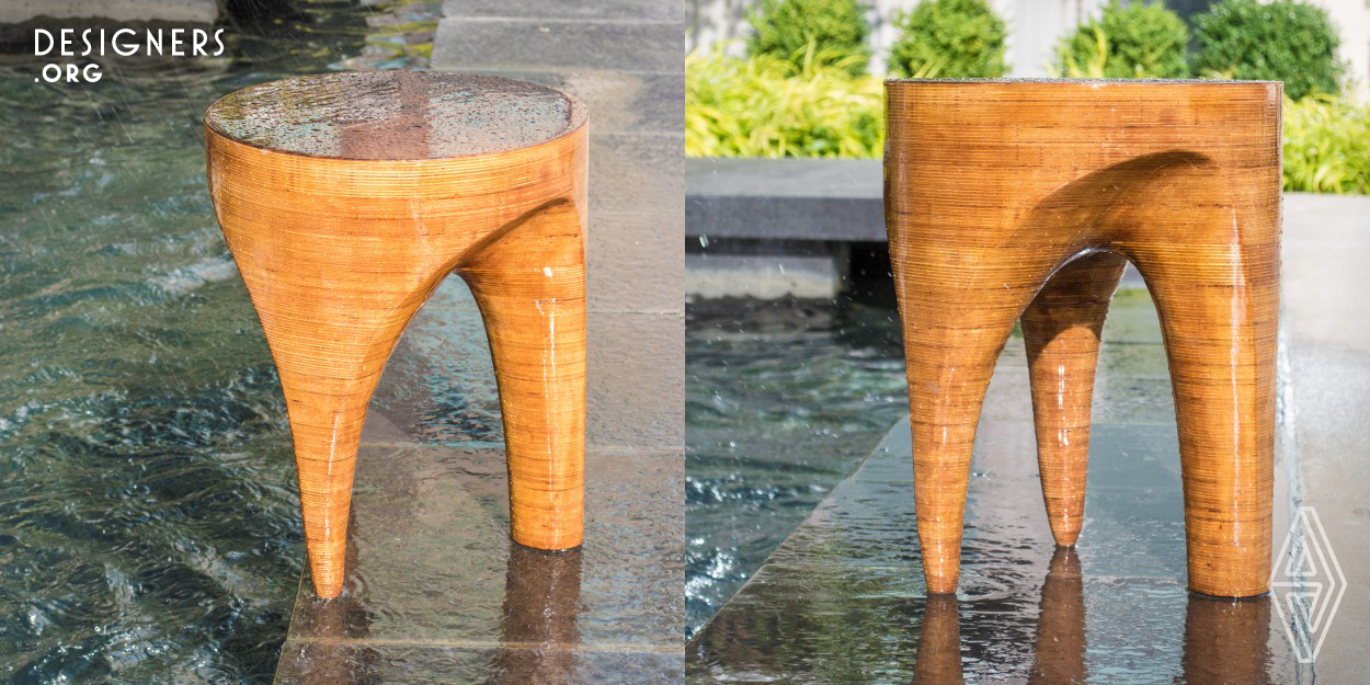 Luxmea’s Contrapposto side table is an artifact inspired by Polykleitos’s sculptures to explore the dynamics and balance between lines and masses by fusing modern fabrication techniques and traditional sculptural concepts and to innovatively overcome the gaps between concepts and real world limitations. The choice of natural materials (Baltic birch & walnut burl) with French polishing in shellac, plus the surfaces generated from Boolean action ruled by a Cylinder shape, allows this minimalist design to capture shades of light, therefore, adds an aesthetic sophistication in atmosphere.