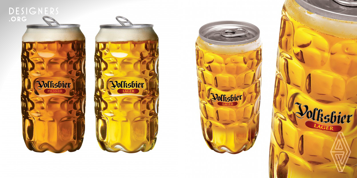 A moulded PET container with an Aluminium lid. PET container should be as clear as possible, similar to glass appearence. The model for the mould is similar to the traditional beer mug. The aim is to give consumers the traditional feeling and the joy of drinking with friends. Another benefit we consider the high impact on the shelf of the product. The branding should be realized on a straight surface. The solution we consider to be less costly compared with the traditonal cans, can be produced in house if a blow mouldign tehnology is availble, reduce energy consumption and logisitic costs.