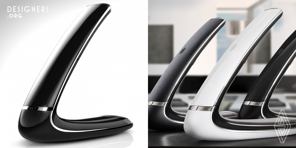 The iDECT Boomerang is a cordless DECT home phone designed to merge functionality with style and elegance. Inspired by the simple form of the Australian throwing tool the Boomerang is a new take on phone design. The state-of-art technical phone features are smartly hidden in a clean and elegant design. With its fluent curves, gloss black finish and chrome highlights it make this phone a design addition to any modern home. This model follows a long line of design phones by iDECT, always innovating the communication space with design and aesthetics.