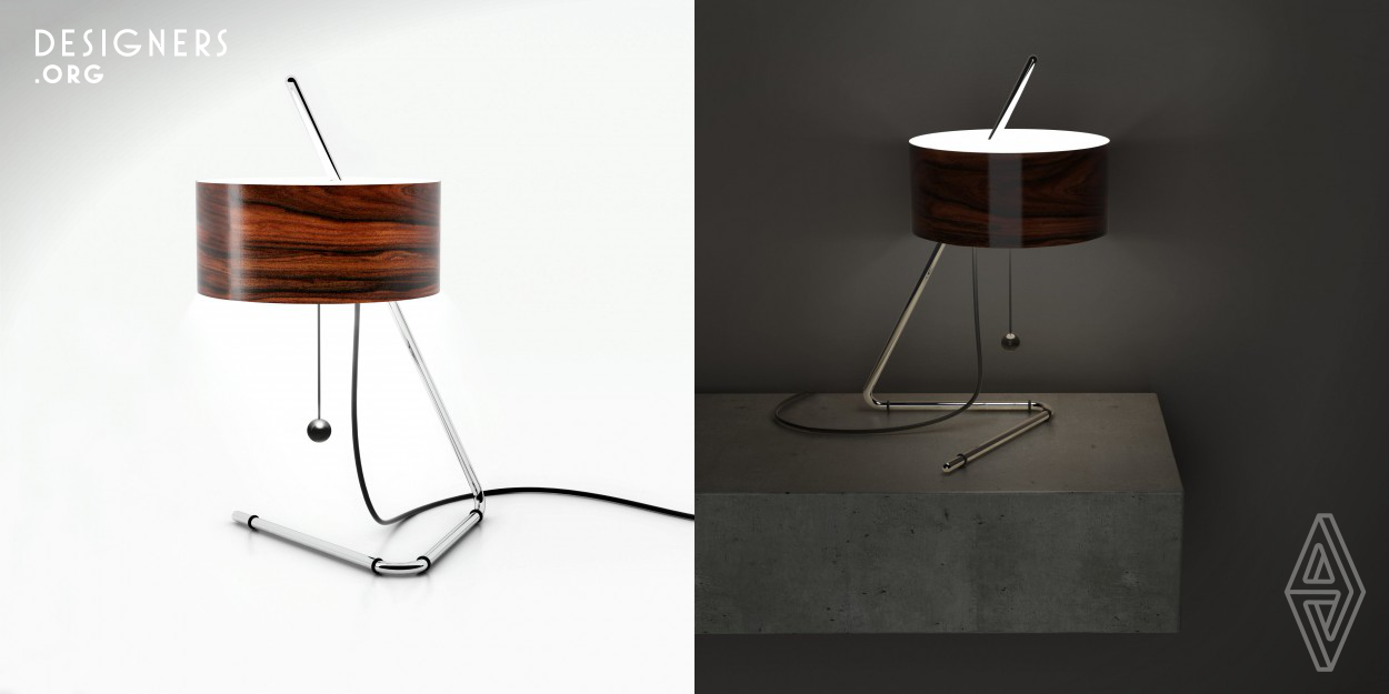 Created as a table lamp that could illuminate the work area of an office desk, Drum can be a lighting option for several other places as well, like living rooms or entrance halls. Although being simple by nature, Drum conveys an intense expression making it more suitable for mature and formal environments. Its design reflects a balanced relation between three elements, demonstrating a careful organization of geometrical figures.