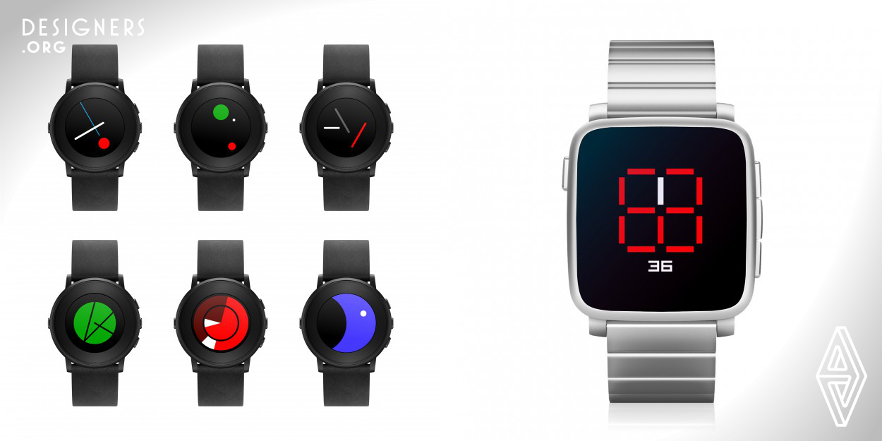TTMM is a collection of watchfaces for Pebble Time and Pebble Time Round smartwatches. You will find here two apps (both for Android and iOS platform) with 50 and 18 models in over 600 color variations. TTMM is simple, minimal and aesthetic combination of digits and abstract infographics. Now you can choose your time style whenever you like.