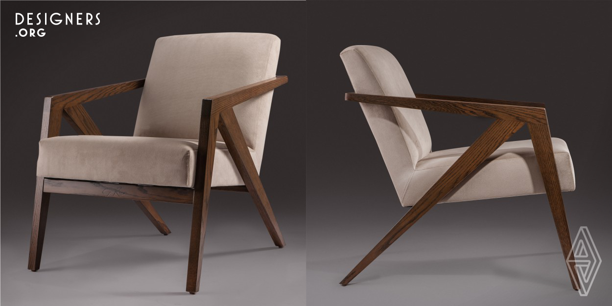 This collection has a modernist zeal and a retro timeless touch, ideal for modern interior environments. The structure of the chair is both simple and edgy, relying solely on three axes, giving it a visual lightness. The tilting on the pieces provide a soft air of modernity and dynamism unique to this collection. Inspired by the geometric structures of the industrial era (late nineteenth century), is mixed with the silhouettes and the spirit of the 60's. 