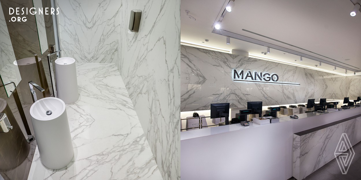 Neolith® Calacatta offers a marble-like design with bold dramatic veining that closely resembles nature. Combined with the inherent technical and mechanical properties of Sintered Compact Surfaces, it has the feel of real marble while being resistant to scratch, heat, abrasion, UV-exposure, frost, wear and tear, and impacts. It is suitable for floors, walls, facades, kitchen or bathroom surfaces and can be bookmatched and endmatched. It comes in sheets measuring 3.2 x 1.5 metres, is 6 or 12 mm thick and is available in both Silk and Polished finishes.