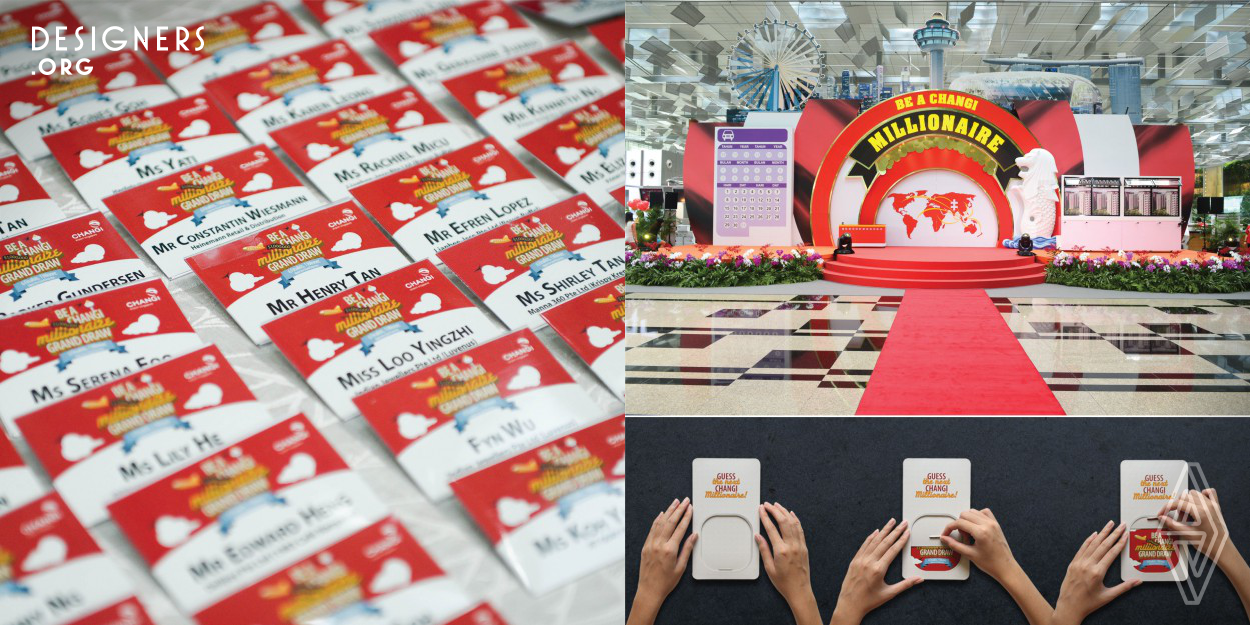 Visual Studio had the opportunity to design for Changi Airport Singapore, the 'Be a Changi Millionaire' grand draw event which happened to be during Singapore's jubilee celebration year. The theme selected was call 'SG50' which means celebration the nation's 50th birthday. The set up and designs are inspire by every aspect of a typical Singaporean life drawing back its relation to the theme. 