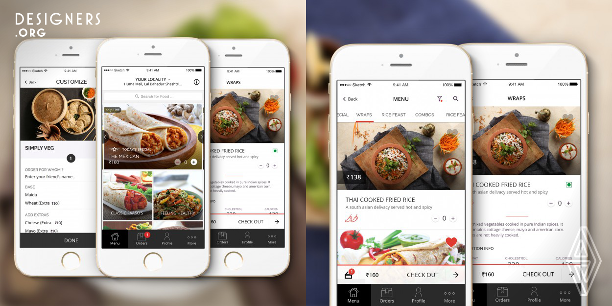 FAASOS mobile application has been highly inspired from the ordering experience a person would have when he/she goes in a restaurant to eat food. Aiming to be the personal kitchen of every person, the app has been carefully designed keeping in mind the large and diverse demographic it has been trying to cater. The user experience design was heavily data-driven and throughout the process, the application evolved depending on the data gathered from previously released versions.