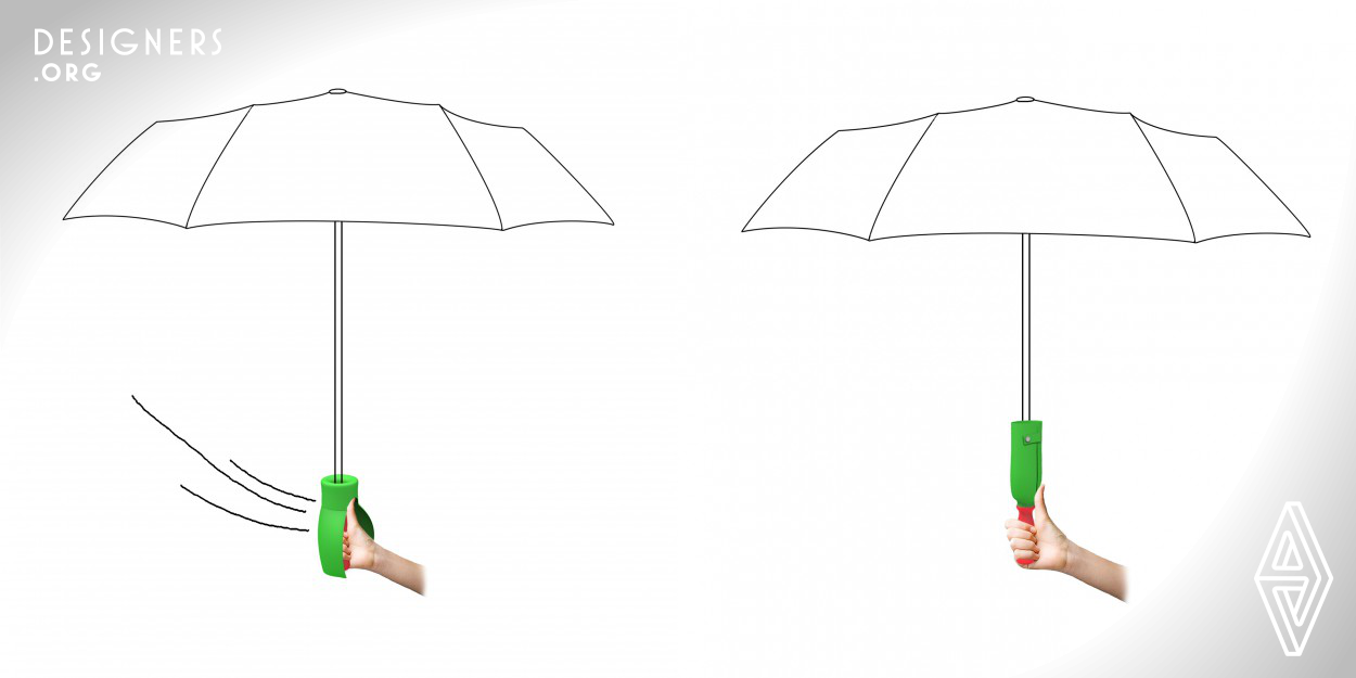 The design is used for protect people’s hands from freeze in cold weather. The design inspiration from cabbage, Cabbage is wrapped by leaf layers, which is not easy to blade inside is damaged by external forces. We use this element in the umbrella’s handle. that simulation principle of cabbage’s leaf layers. This is a kind of umbrella suitable for protect people’s hands from freeze in cold weather. The handle material using silica gel. The material can reached the effect of design, make the design smart 
