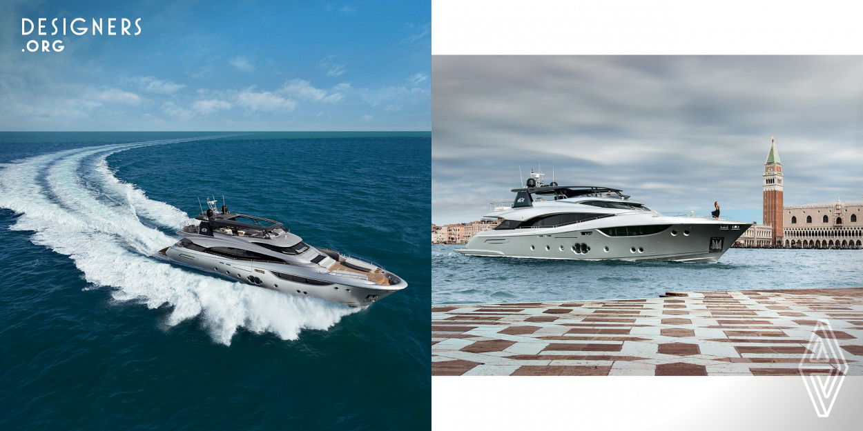 The MCY 105 is the largest in the MCY collection, and the boatyard’s trait of creating spaces only available on mega yachts is particularly evident. The spaces onboard the MCY 105 are incredibly voluminous. The Portuguese deck at the bow, and the flybridge with equipment and living space are unmatched in its class, while the ergonomic Raised Pilot House gives maximum comfort to the owner cabin that features giant with full size windows.