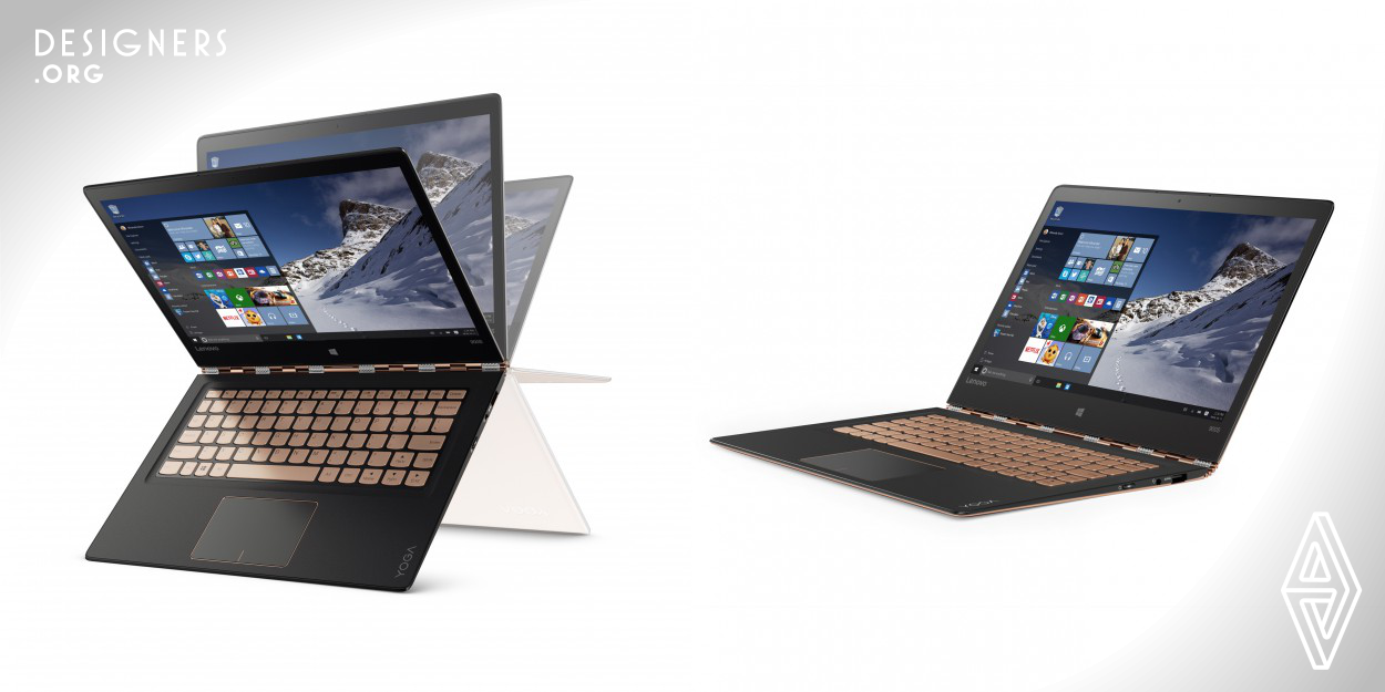 The YOGA 900s is stylish and elegant hybrid Ultrabook. 12.8mm thickness makes it the world's slimmest device in the convertible category. 900s features innovative watch band hinge which can rotate 360 degree and adapt to different scenarios. 10.5-hour long battery life will help your 'always-on' lifestyle. Web-core carbon is embedded in A cover, makes it thin and light but also strong. Leather adds a soft touch on C cover, a comfortable support for holding and typing.