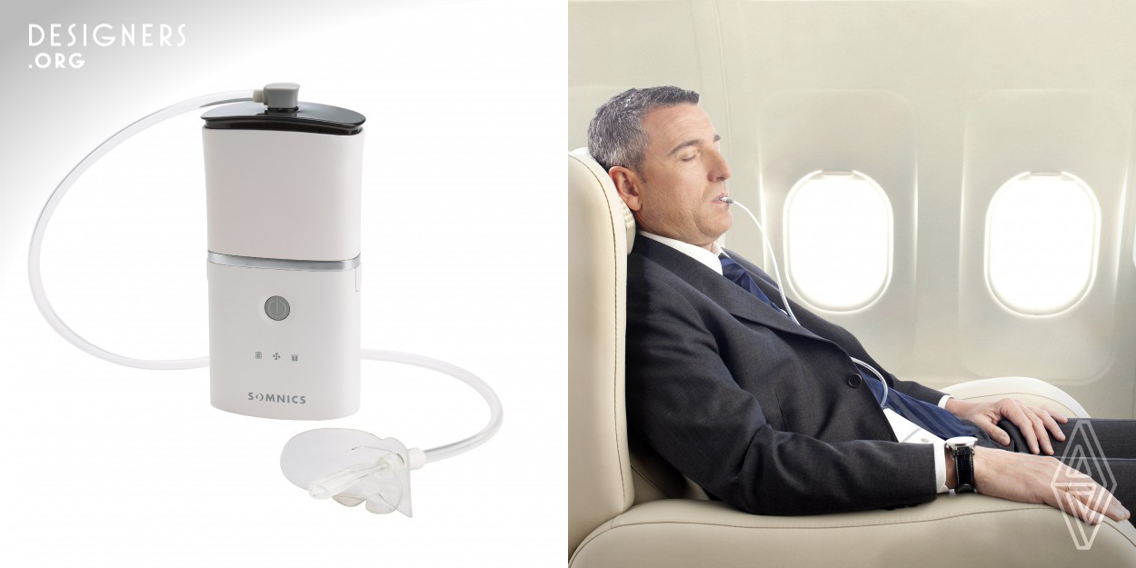 The iNAP is designed to provide a comfortable sleep experience for OSA (Obstructive Sleep Apnea) patients. During sleep, the iNAP system creates a gentle vacuum within the oral cavity by stabilizing the tongue, thereby keeping the airway open. Unlike traditional CPAP machines, the iNAP system works without a face mask or a bulky machine and instead uses a discreet soft oral interface and a pocket-sized console. The system provides a simple and intuitive user interface with a built-in rechargeable battery and an easy-to-clean saliva container, making it a perfect travel companion.