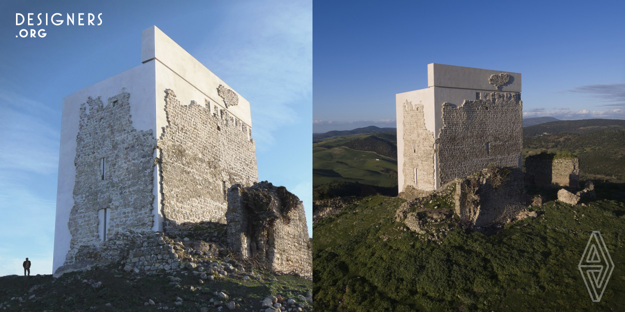 This medieval tower had partially collapsed in 2013, losing part of its imposing volume and putting at risk the architectural stability of the rest of the tower. With compatibility and authenticity criteria, the intervention looks at structurally consolidating the elements, to differentiate the additions from the original structure, avoiding mimetic reconstructions, and recovering the volume and tonality that the tower originally had as a landscape icon. The essence of the project is not intended to be, therefore, an image of the future, but rather a reflection of its own past, its own origin.