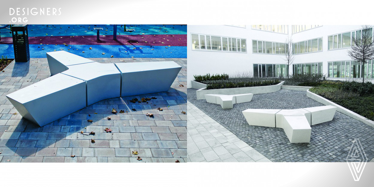 The Croma bench system with its essential, yet playful form and community-friendly space-shaping makes it a deliberate part of its environment. One of its advantages results from the versatility of its construction, as it consists of five basic modules which can make up large, block-like clusters. The diverse form constitutes small bays, where several groups of people can easily coexist. As an object, the Croma bench system is suitable for dividing a space in a subtle yet firm manner, making it an urban meeting point and lounging spot.