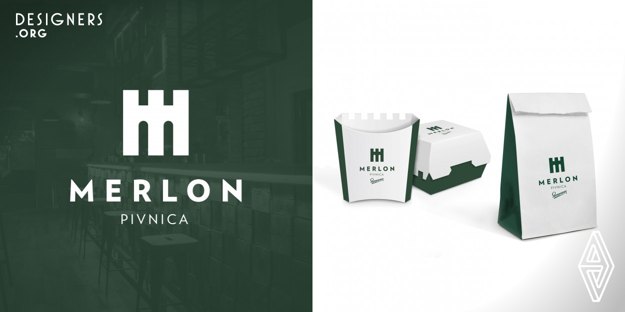The project of Merlon Pub represents an entire branding and identity design of a new catering facility within Tvrda in Osijek, the old Baroque town center, built in the 18th century as part of a large system of strategically fortified towns. In the defense architecture, the name Merlon means solid, upright fences designed to protect the observers and the military at the top of the fort.