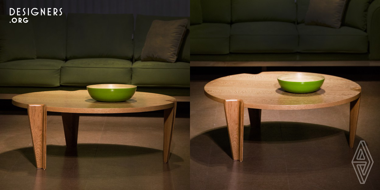 Raica, inspired by nature and having the form of lotus leaves, brings to your home the simplicity, the companionship with nature as well as positive messages like friendship, peace and calmness. The table's surface is raised from the earth with the support of several formed plywood pieces, similar to the leaf raised by its stem. Raica table presents the beauties of the nature by means of its green design and state of the art technology in using wood.