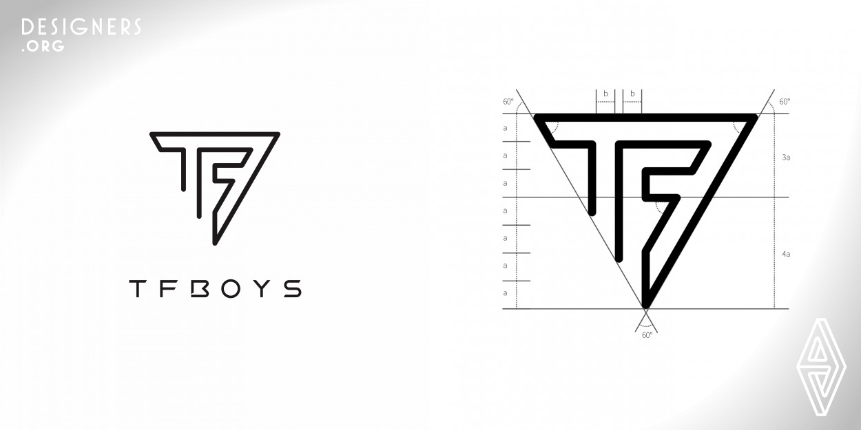 The logo be designed by Xie baohua,it took him around 4 months to hammer out.the logo be released on Aug 6,2016 in beijing and get over 200 million online reviewers which gains good social response.this logo designed for tf boys,who is a popular chinese idol group, a three young boy group named the fighting boys.the triangle shape symbolize their positive and motivate image,to keep consistent with the brand conception.