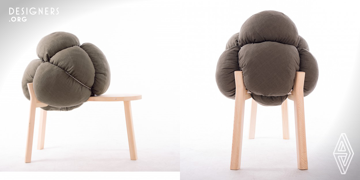 A simple hypothesis about changing chair's form inspires an idea of provoking human activity: by turning chair's two dimensional back into three dimension, the Broccoli becomes a chair with no front or back, left or right. As a result, the ways of interaction between people and chair have been expanded, more possibilities of action encourages people to use the Broccoli variously.