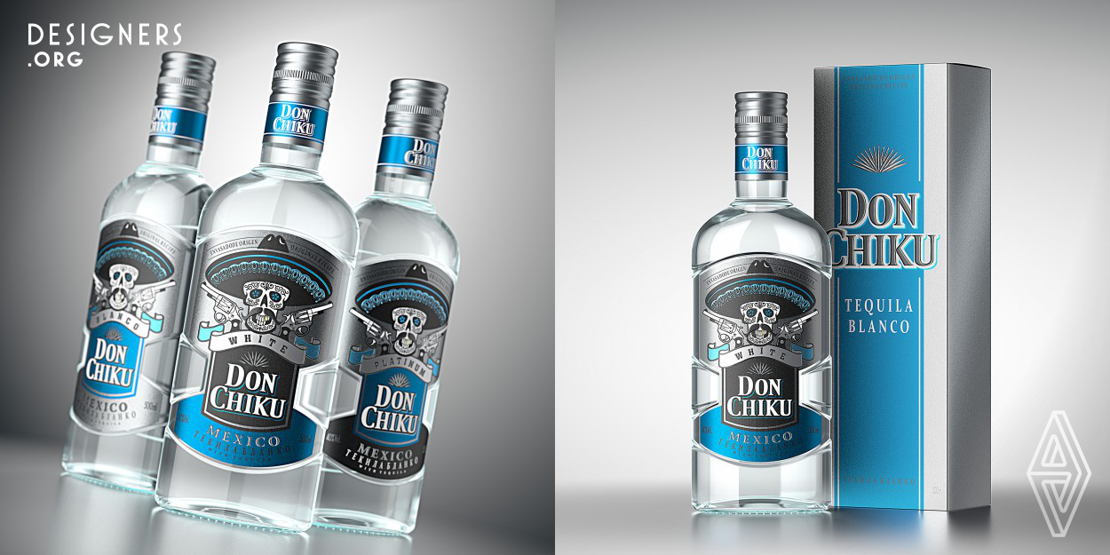 In this project the design agency had to consider the special attitude towards tequila, especially among the people making up the target audience for this product type. It's a drink for those, who crave vivid experiences and tickling emotions, a drink for the bold and the brave. That is why the overall design concept was based on the style of the Mexican death cult and the recognizable aesthetics associated with this well-known visual style.