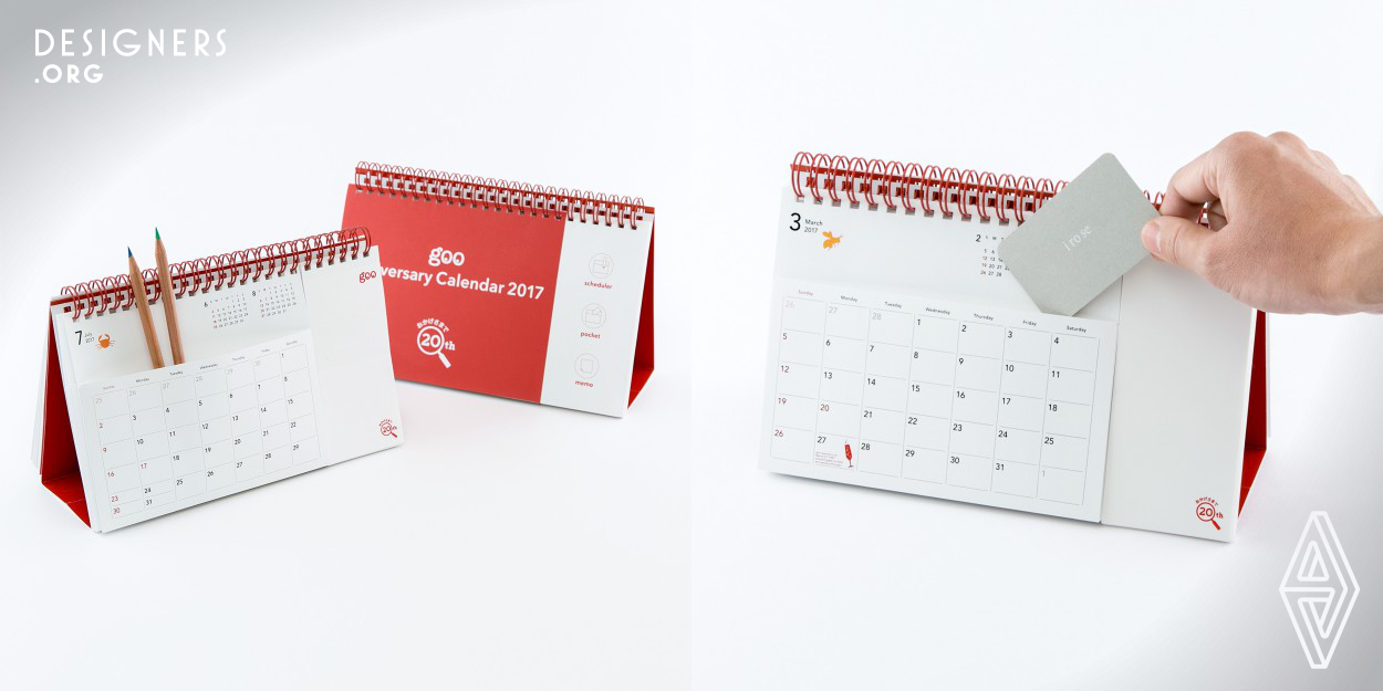 The 2017 version of the Pocket Calendar has evolved with the memo function plus. Since vertically long notes are perforated in the center, you can also cut and use them. A pocket-type calendar is useful because you can store notes, business cards, receipts each month. The one-point illustrations are casually directing the seasonal feeling. Since calendar part and memo part can be separated, surplus memos can also be used the following year.