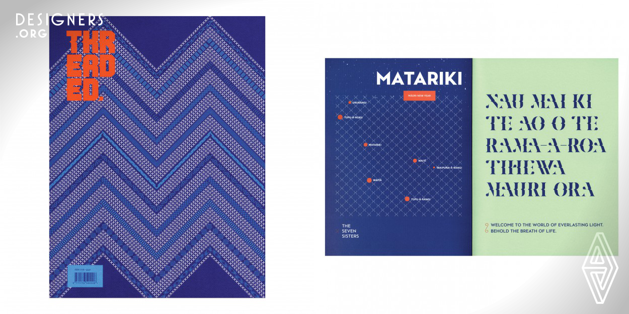This issue celebrates Matariki, new beginnings and acknowledges influences and learnings; past, present and future. This edition’s intention is to increase awareness of contemporary Māori Art and Design but more importantly connect communities and industries locally and globally. This issue is a collaboration and co-edition with Ngā Aho featuring 10 of New Zealand’s most contemporary Māori artists and designers; Carin Wilson, Lisa Reihana, Rangi Kipa, Jack Gray, Elisapeta Hinemoa Heta, Lonnie Hutchinson, Natalie Robertson, Janet Lilo, Jessica Sanderson and Martin Awa Clarke Langdon.