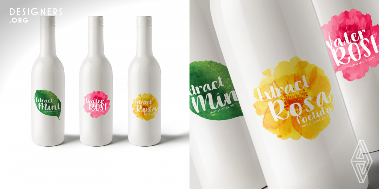 The basis for their concept is an emotional element. The developed naming and design concept are aimed at the customer's feelings and emotions, they serve the purpose of stopping the person right next to the needed shelf and making them pick it from the multitude of other brands. Their package expresses the effects of plan extracts, the colorful patterns directly printed on white porcelain bottle which resembles in the shape of flowers. It visually emphasizes the image of natural product.