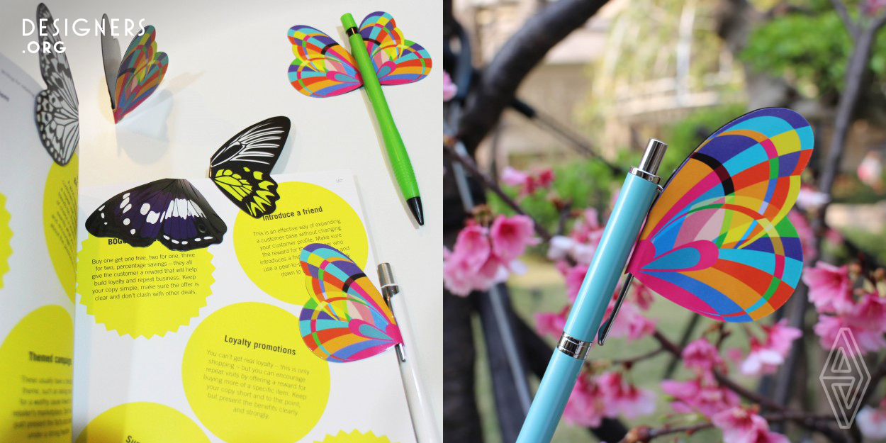 Vibrant colors merge with symmetric outlines of butterflies in appropriate proportion. The butterfly magnetic penholder has been considered in both aesthetics and function as part of an interior decorating idea for the home office. It's suitable on various pen-clips within 6 mm width to hold and carry your favorite pen anywhere. 