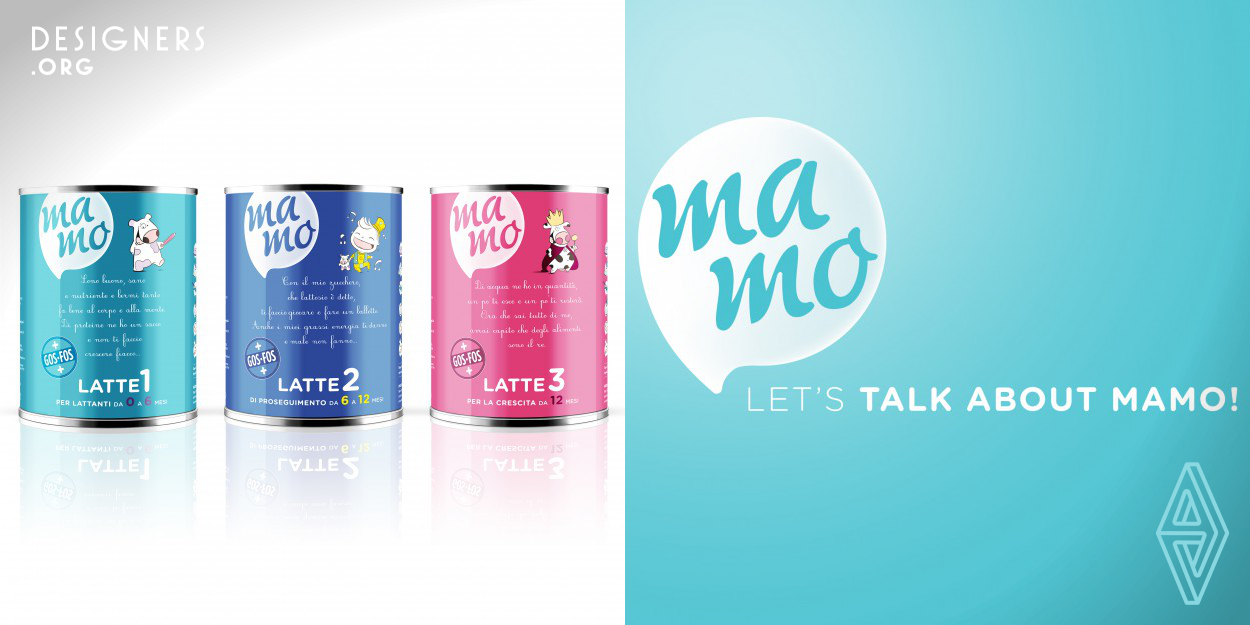 The new ‘MAMO’ brand presents a range of baby food that features food that goes beyond nutriment to feed the sensations, so important for children. Aim: to create an identity that is soft and appeals to the world of children but, at the same time, is strong to guarantee the products for the parents. A character has been created who tells stories that open the mind and emotions and, at the same time, tell of the properties of the products.