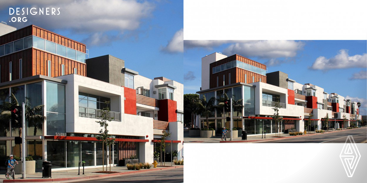 This contemporary design reflects the progressive architectural and artistic expression seen throughout Culver City’s transforming cityscape. The surprise is that these elements are used for affordable housing. The scale, choice of materials, and colors relate to the storefront community development implemented throughout the city. This project will serve as a connection from the West-Washington corridor and the bustling downtown development to the East. 