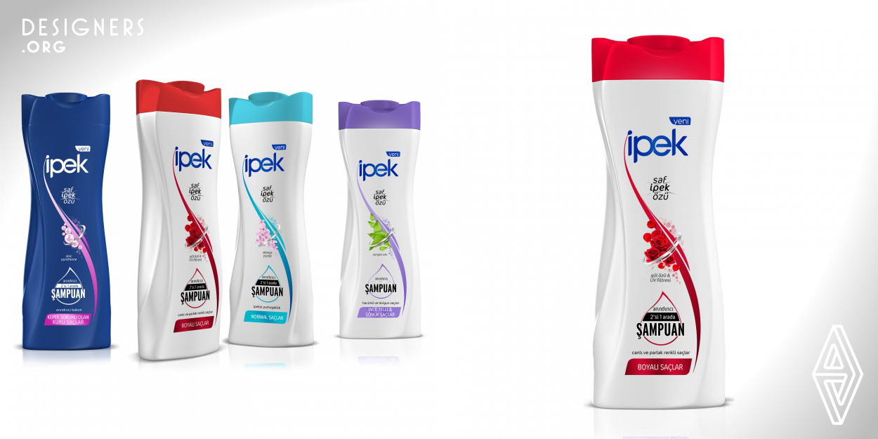 Ipek is the hair care brand of L’Oreal and it is market leader of shampoo category budget segment in Turkey. A feminine and curvy packaging design was prepared for Ipek based on powerful woman concept. Consumer expectations, category codes and latest trends were taken into consideration during design process of the package. The package was designed based on an intensive research and design know-how. It also got full marks from consumer tests. 