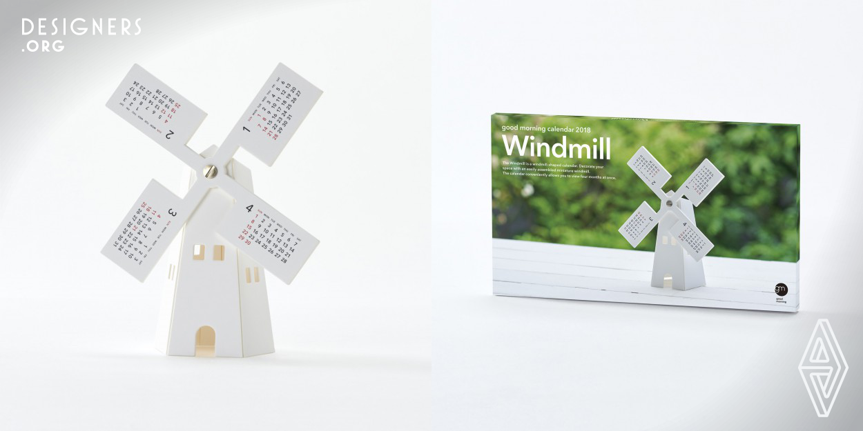 The Windmill is a windmill-shaped papercraft calendar. Follow the guide to assemble the pieces and replace the blades every four months. The assembled blades even rotate! Quality designs have the power to modify space and transform the minds of its users. They offer comfort of seeing, holding and using. They are imbued with lightness and an element of surprise, enriching space. Our original products are designed using the concept of Life with Design.