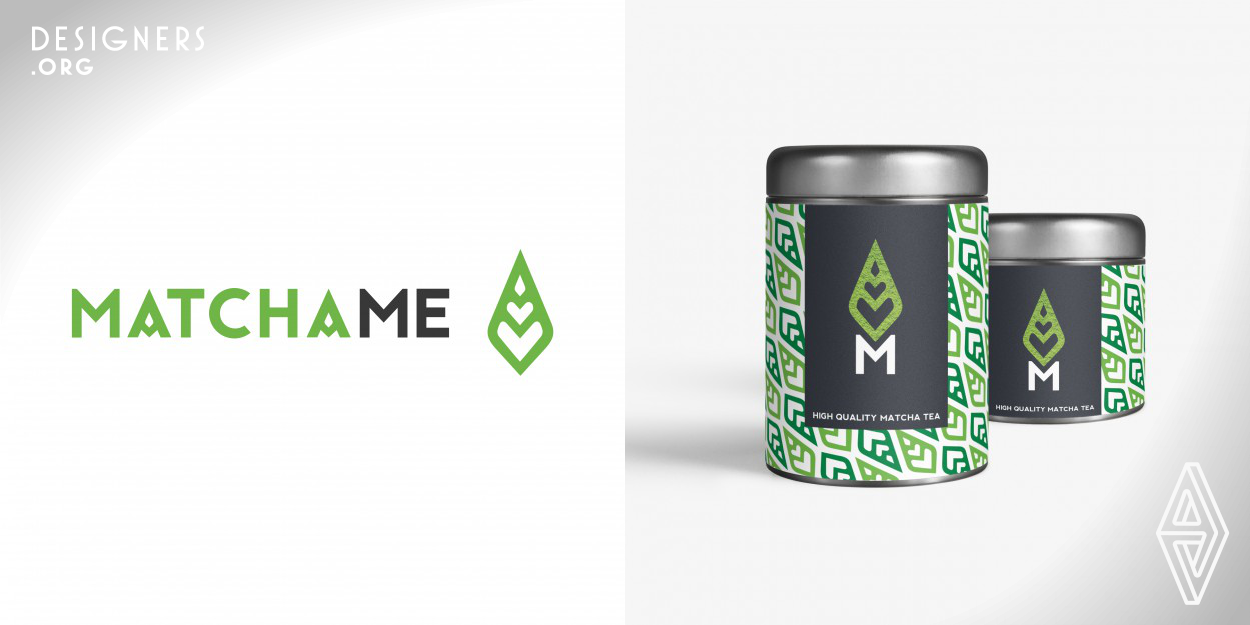 Matcha Me's new identity represents its true core; best tasting Matcha powder and a big love for Matcha tea. The new brand design reflects the main element "love for Matcha" at its heart and carries the symbol into the packaging design. The brand has a green colour palette inspired by the original Matcha powder tones and a pattern made out of the brand symbol.