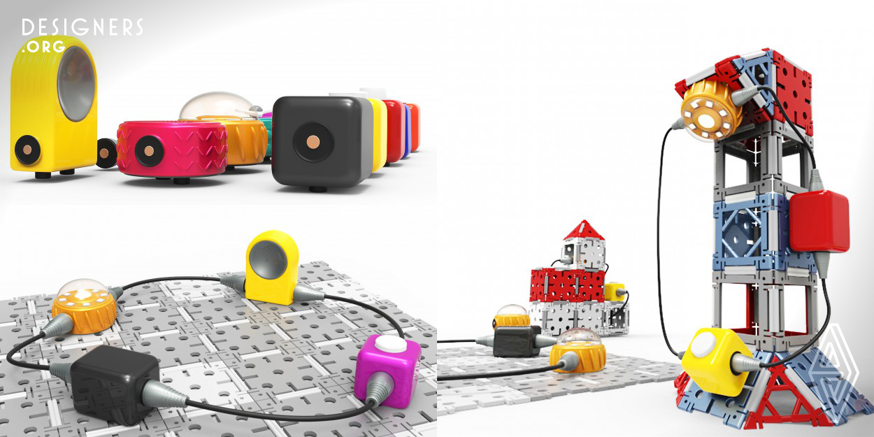 Klikko Life is a new way to help young children learn electronic knowledge. There are base modules, functional modules, wires and Klikko blocks. Adult could lead children to connect blocks with wires in right way, let them understand the basic circuit principle vividly. Integrating with mature building blocks Klikko, it can make more magic and practical things. Children can build a sound control lamp or a small fan with their imagination.