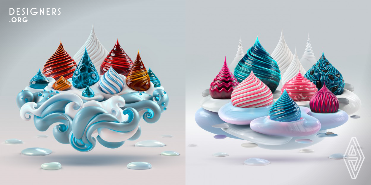 Proxima B is a series of 3D generated images aimed to represent a transcendental and alternative idea of extraterrestrial life. Swirls and shell-like shapes gather together in an organic way exploring an unique illustrative, abstract aesthetic. Creativity and balance was a priority on the design process, but also attention to detail and cleanliness.