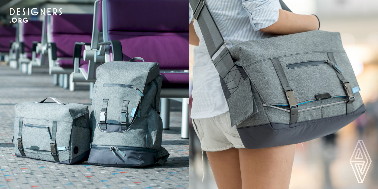 The Cabin R travel bag collection includes Vista Messenger and the Discovery Backpack. They are travel bags with electronic anti-theft technology that sound an alarm if being tampered with. The patented anti-theft technology is embedded in the two travel bags via a snap-on security blanket that is able to distinguish between normal movement and theft activity. The security blanket can also be detached and used separately to secure any type of bag. Besides the security function, Cabin R travel bags have over eighteen other features especially designed for travelers.