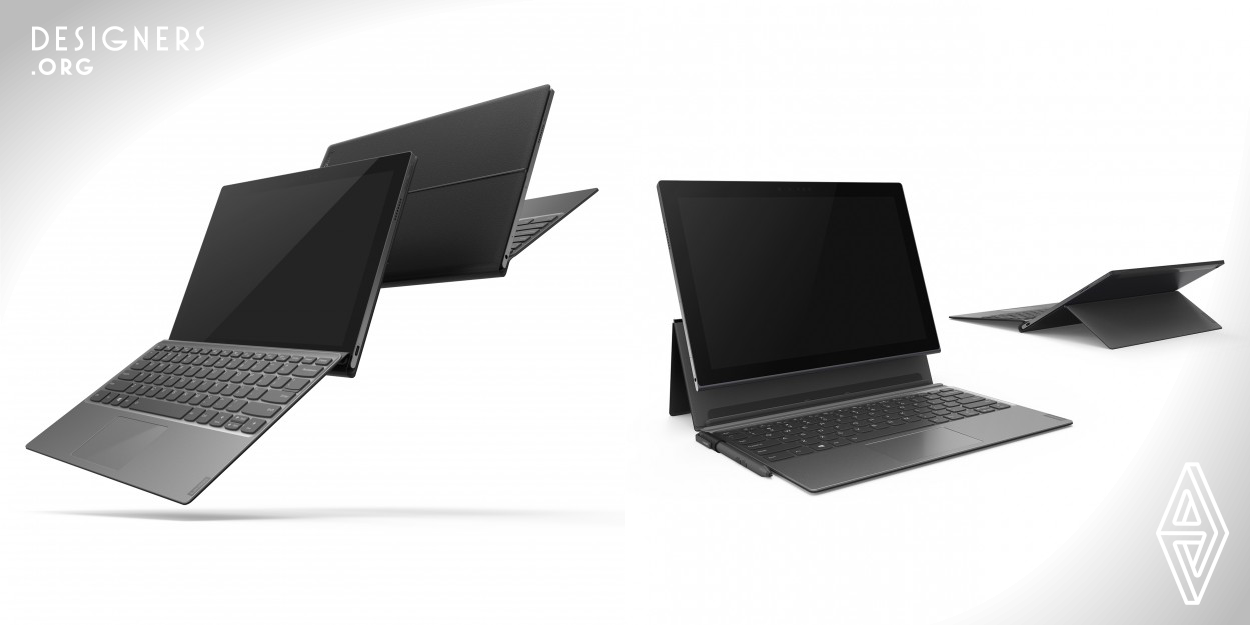 The Lenovo Miix 630 is an ARM-based 2-in-1 laptop. It is an ultra slim detachable notebook with detachable keyboard cover combining a full keyboard in a protective case with an adjustable hinge and clean outside surface. The first ARM-based tablet, it provides a full Windows computer experience with extremely long battery life, adjustable hinge allowing any angle. The slim 7.4mm tablet body weights only 780 grams providing an extremely portable tablet. The folio case is covered by a new breathable PU fabric that breathes while repelling perspiration, making it very comfortable to hold.
