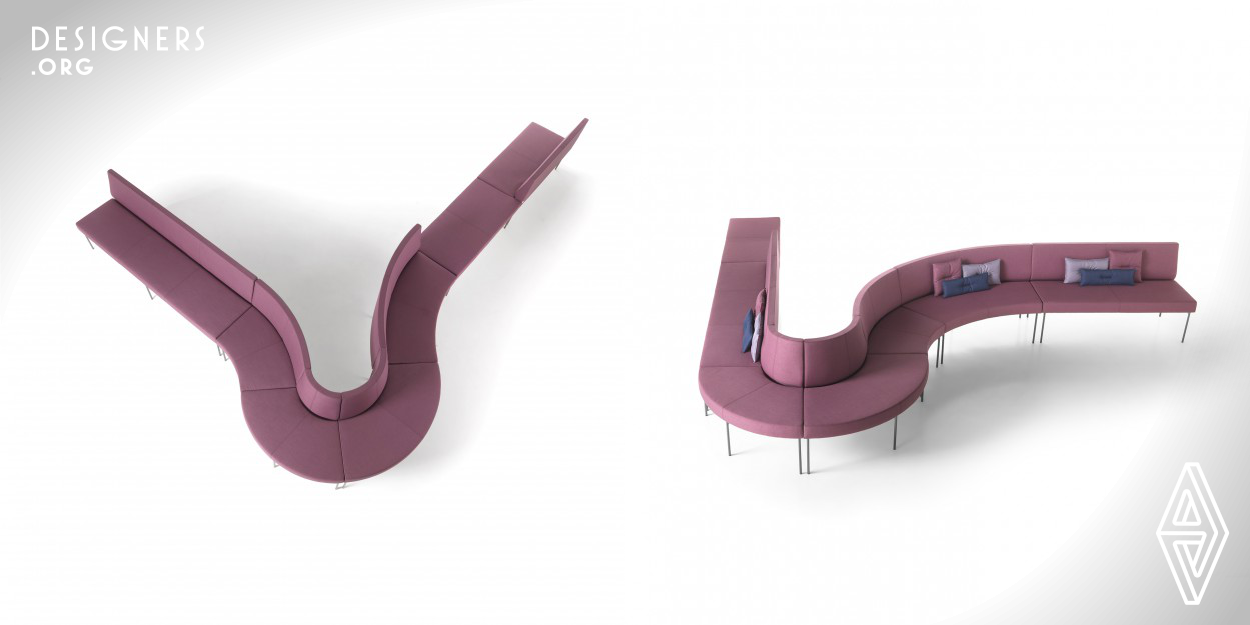 Laguna designer seating is an extensive contemporary collection of modular sofas and benches. Designed by the Italian Architect Elena Trevisan with corporate seating areas in mind, it is a suitable solution for large or small reception area and breakout spaces. Curved, circular and straight sofa modules with and without arms will all combine together seamlessly with matching coffee tables to provide flexibility to create several interior design schemes. 