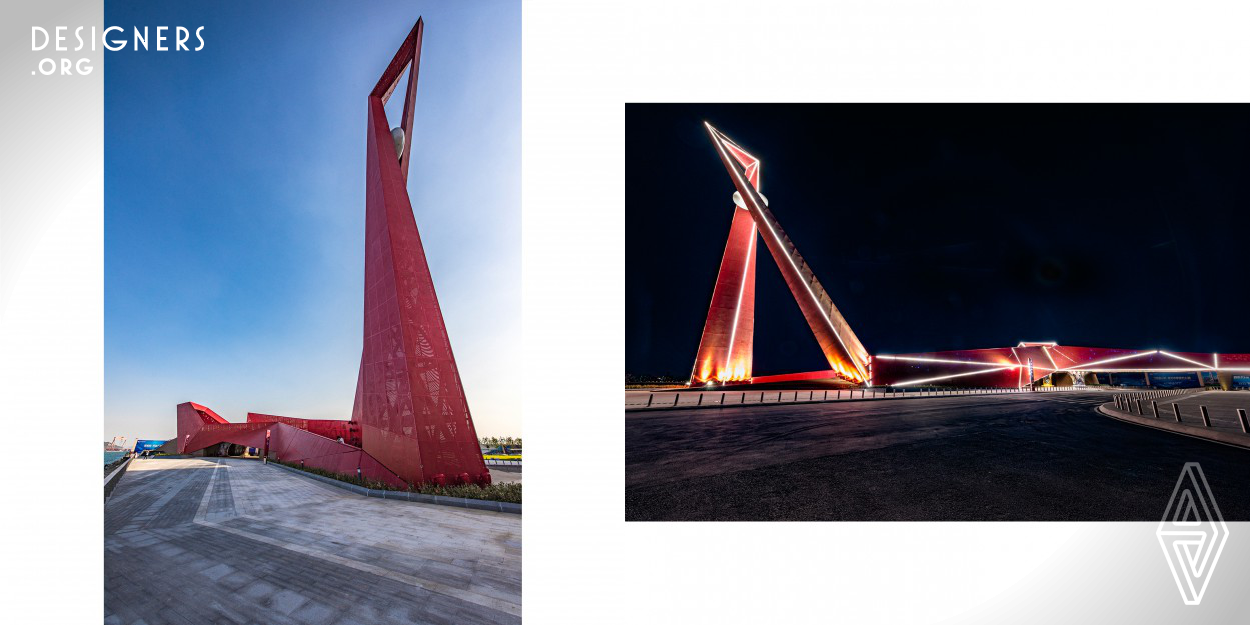 In the choice of colors, red and wood have been combined in the Xifeng Bridge. Red symbolizes energy, vitality, willpower, fire and power, while wood symbolizes calm and warm, giving an intimate feeling to people of returning to nature. The combination of polyline shape and red and wood material creates a simple, clean, comfortable and stylish space atmosphere.