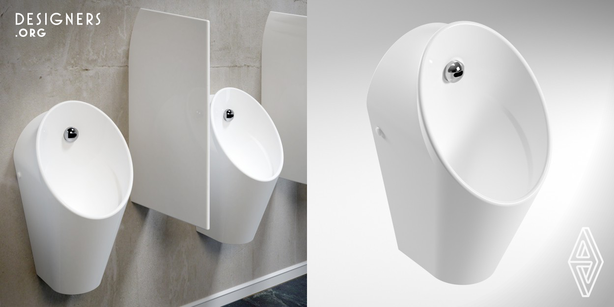Primary purpose of Serel Luvi Urinal is to deliver maximum hygiene. SEREL designed a product compliant with this purpose both in terms of the surface technology that is used and the form of the urinal. No detail was used that would complicate cleaning in urinal. In the urinal, water flows with a free flow discipline from a horizontal line created in reservoir. Encountering positive relief placed just below the horizontal line, water can easily clean the entire reservoir with guidance of relief.
