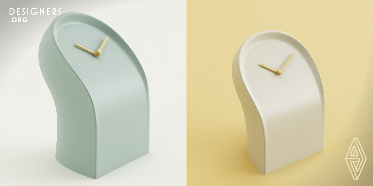 A ceramic table clock that aims to become a character, seeking for an empathic relationship with the observer, placing itself as an active element of the home or office system. This project starts from the desire to create a table clock with sinuous shapes, designed with a single soft and harmonious stroke of pencil.