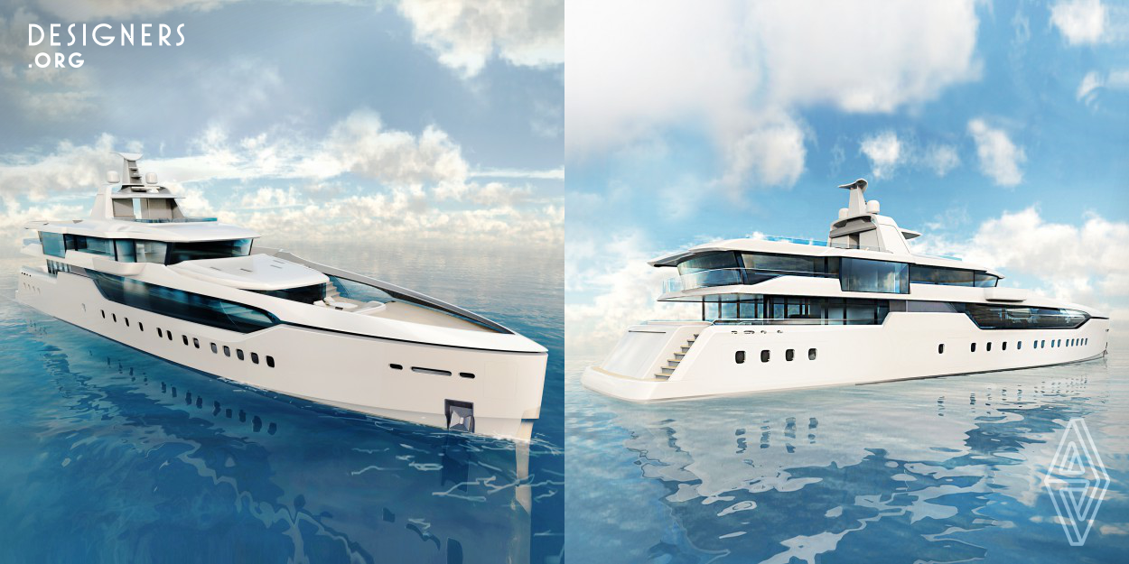 Ocean collection 60 is a 60-meter yacht design for a private client. The charm of the ocean collector is that it can’t only sail in every sea area of the world, but it is also a maritime symbol of modern aesthetics. Elegant hull proportions and the overall modern design language is the key to ocean collector design. Besides, the design characteristics of full beam bay window make the master room a nice field of vision. The art gallery lounge entrance with its movable side doors allows guests to protect the owner’s privacy and the artistry of the ship while visiting the owner’s own lounge.