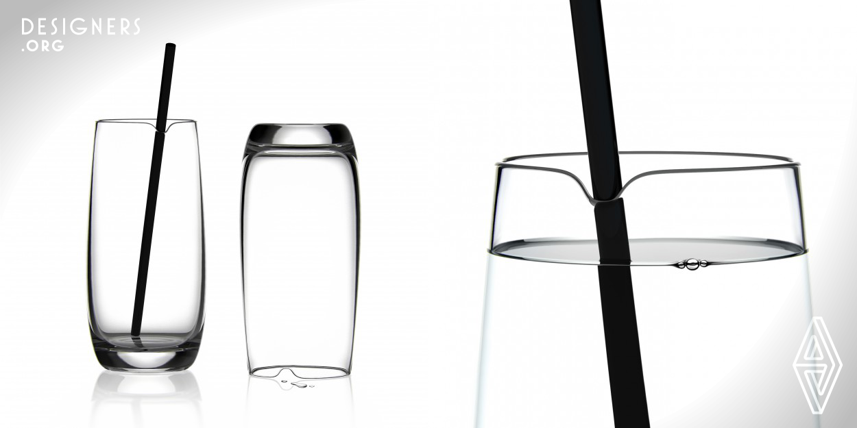 Curve Glass is an exploration of function, conceptualized with the idea to solve multiple problems with a minimal intervention on a traditional form. The design offers more usage options when preparing, and brings more freedom when enjoying a drink. A slight recess helps a straw be kept in place while drinking or after stirring. It also allows the glass to dry more efficiently, and brings new possibilities for garnishing a beverage. Curve Glass changes old unnecessary habits, and improves the experience and sensation of using an everyday object, allowing the user to be creative on their own.