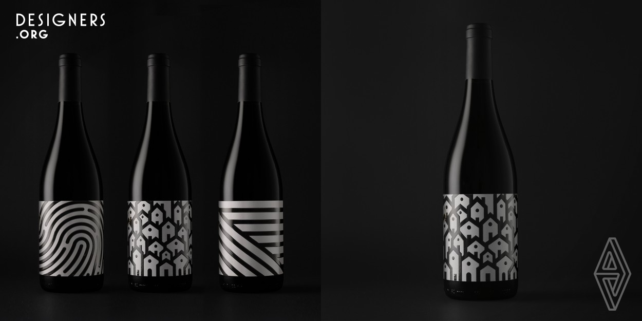 A resounding design for an organic wine family Adaras. There are many ways to convey simplicity and in this design proposal, the emphasis is minimalism. The graphic symbols represent an exercise of synthesis on the natural elements of the earth on which the fruit grows and the hands of the men on them to became the liquid inside the bottle. The overall effect is a powerful, mysterious and visual that invites you to know more about the content inside.