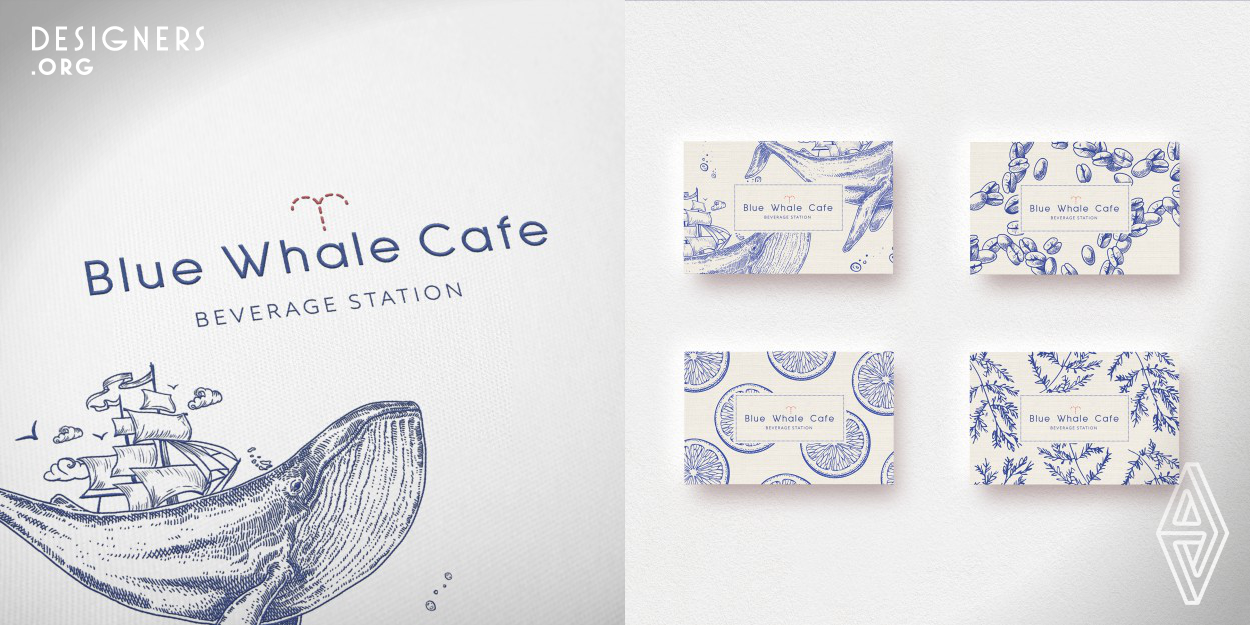 The design of The Blue Whale Café was created as a motif to help the endangered species get closer to the people and spread awareness about how to save the ocean. The big idea of this branding is friendly educate moms and kids about ocean in daily life. Therefore designer focus on environmental friendly packaging using recyclable packaging materials and make them to visit more at The Blue Whale Café. It also help kids bring ocean conservation to their school. Moreover, The Blue Whale Café also supports organizations working to protect the ocean.