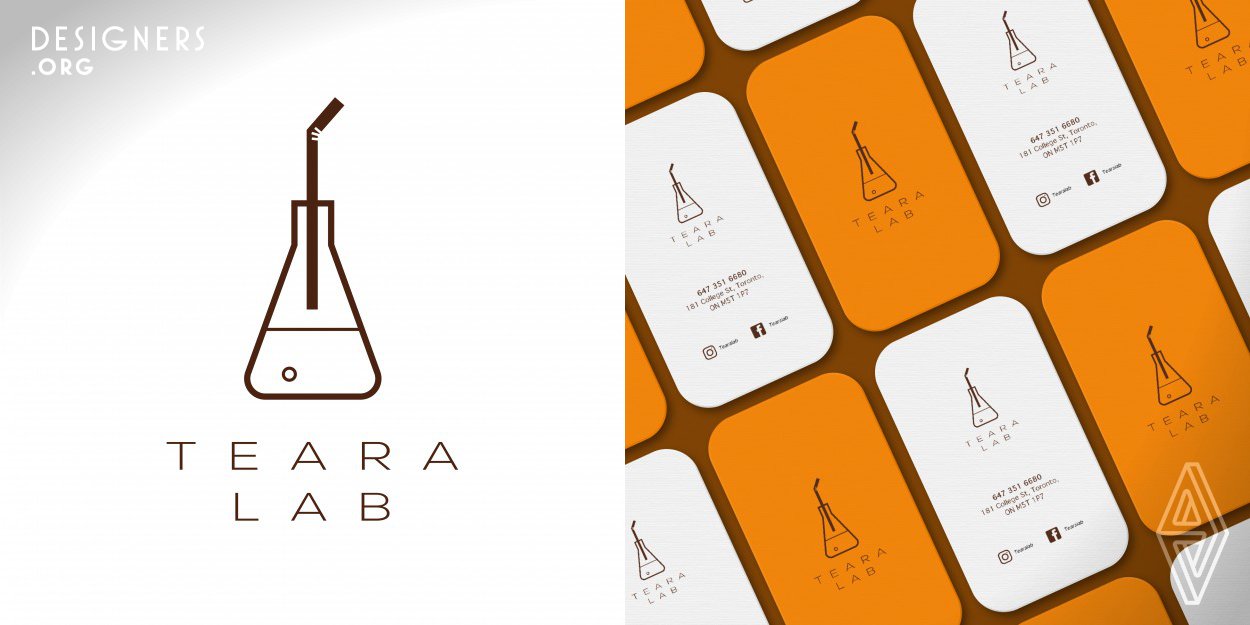 Tearalab logo design is for a Korean and Japanese fusion bubble tea restaurant. Designer Yao inspiration comes from a laboratory test. To make a great bubble tea one must go through multiple experiments to find a good flavor. The design breaks the shackles of traditional cup elements. It introduces everyday consumers with a direct and simple element that reflects a delicate contracted design with elegant temperament.