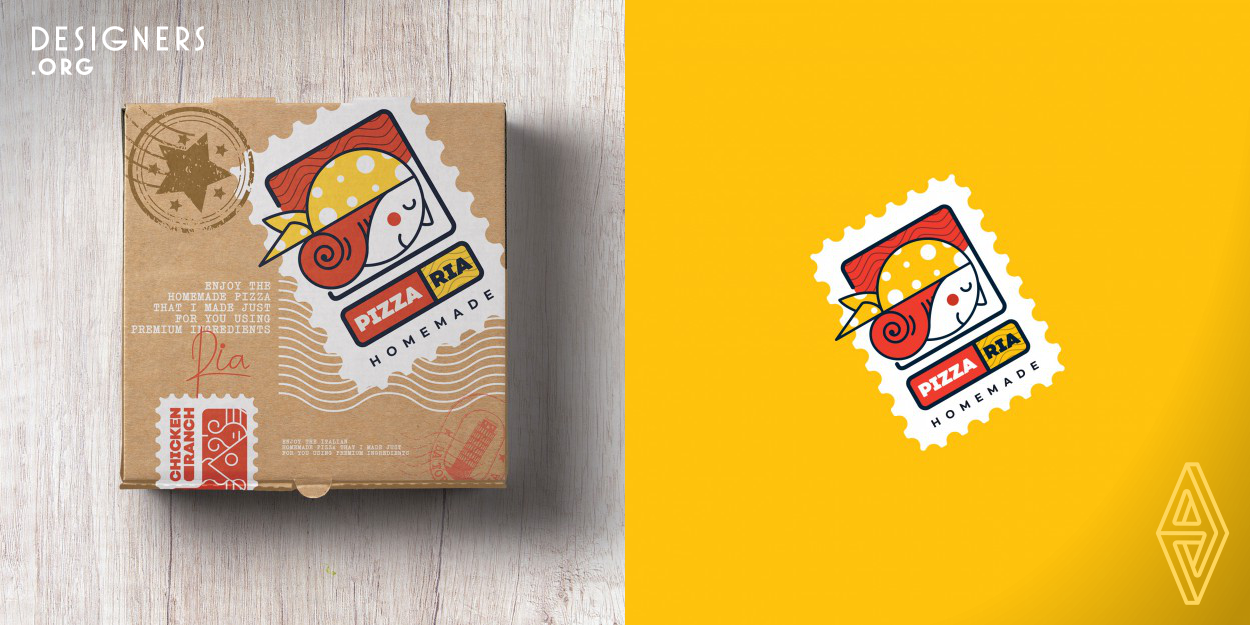 the unique thing about this package is the postal theme i think no one used this theme in a pizza brand what inspired me to use the postal theme is that the brand wants to reflect that the pizza is made on the Italian homemade recipe and ingredients so i used that theme to reflect that the pizza is actually made in Italy and then mailed to the customer through delivery