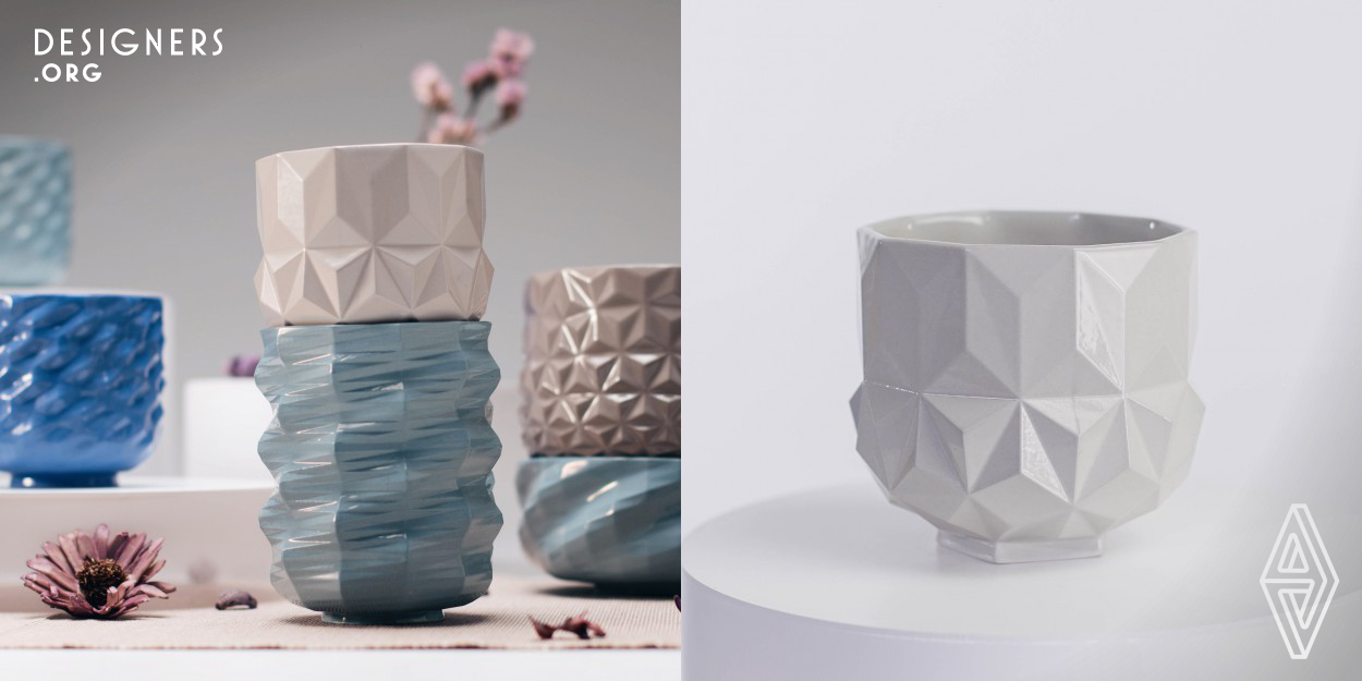 The Parametric Ceramics was created by studio JJ Project. It demonstrates a rich mathematical aesthetic in ceramics through a combination of program and craft techniques. The work takes into account the beauty of the craft and the limitations of manufacturing, showing the advantages of cooperation between engineers and artists.