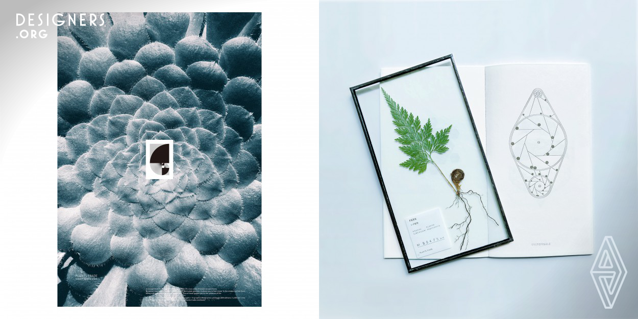 PLANTS TRADE is a series of an innovative and artistic form of botanical specimens, which was developed to build a better relationship between humans and nature rather than educational materials. The Plants Trade Concept Book was prepared to help you understand this creative product. The book, designed in exactly the same size as the product, features not only nature photos but unique graphics inspired by the nature’s wisdom. More interestingly, the graphics are carefully printed by letterpress so that every image varies in color or texture, just like natural plants.