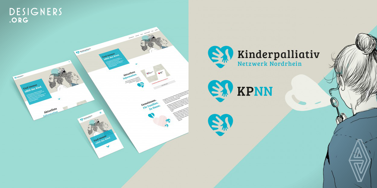 Within the scope of a pro-bono project a new look for KPNN, a network for palliative care of terminally ill children, was created. The logo acts as a visual platform for the developed iconography concept. The symbolic imagery manages to communicate the sensitive content of this topic in a subtle, focused manner. Every now and then, one of the numerous illustrations depicts a ship, which serves as a stylistic device representing the transition between life and death. The simple, stylized illustrations manage to achieve a high level of visual distinctiveness which were used on the new website.