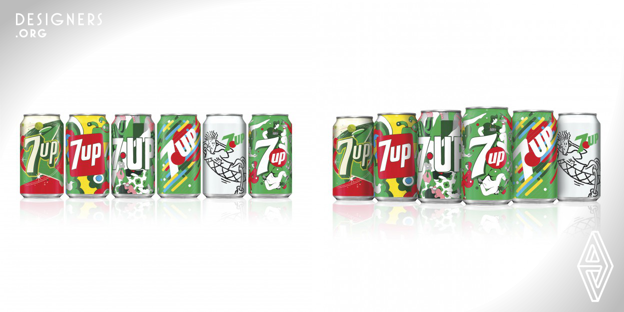 The 7UP vintage cans, available outside the US, were created in collaboration with artists worldwide. The challenge was to extend the brand’s 2018 refresh and drive incremental sales, so the vintage pack program was developed to highlight 7UP’s quirky legacy. 7UP has always celebrated individuality and non-conformity in its own way. Referencing its history, the team created a visually rich and engaging platform. Each piece of artwork was inspired by the people, culture, and aesthetic of 7UP over the decades. Fido Dido is a trademark of Fido Dido Inc., used with permission. All rights reserved.