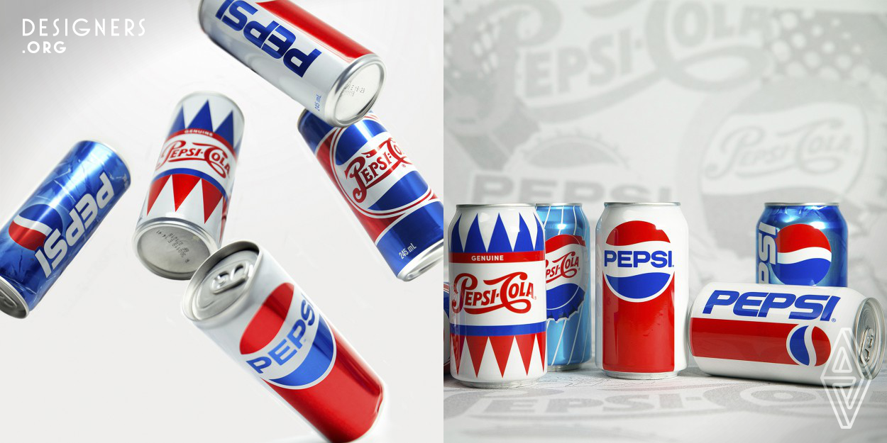 The design strategy for the Generations campaign was to tap into Pepsi’s equity as a dynamic, evolving brand and celebrate its ever changing expressions that remain iconic today. The designs celebrate specific generations and the unique contributions made to pop culture. Pepsi packaging has changed over the years, and a digital archive doesn’t exist for vintage designs, so the design team revived these iconic designs from the product archive to fit today’s manufacturing standards. The designs were created in multiple languages and new formats.