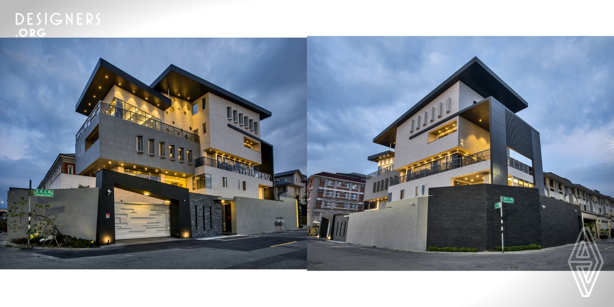 The establishment is built and designed under the philosophy of mountains. The outlook of the villa is an imitation of Mountain Alishan. The French casements allow you to enjoy the beautiful scenery of mountain Alishan in any season of the year and Low-e glass is used for the eco-friendly residence. The main wall in living space used the nature stone with different depths in a clear and colorful way which connects to the view of Alishan mountain.