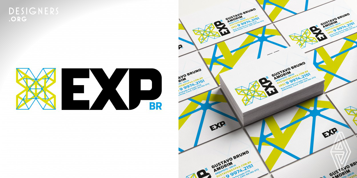 The design for EXP Brasil brand comes from the companys principles of unity and partnership. Appropriating the mixture between technology and design in their projects as in the office life. A typography element represents the union and strength of this company. The letter X design is solid and integrated but very light and technological. The brand represents the studio life, with elements in the letters, both on the positive and negative space that unite people and design, individual and collective, simple with technological, lightweight and robust, professional and personal.